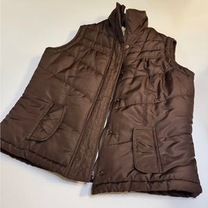 Trendy Brown Zip-Up Vest by Vanity